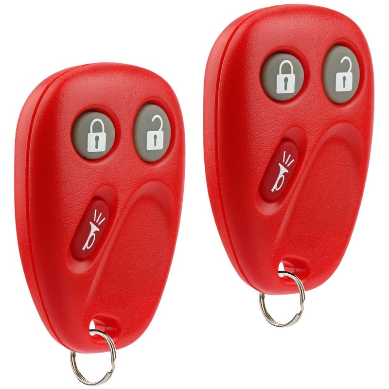 USARemote Key Fob Keyless Entry Remote fits Chevy Tahoe Suburban Silverado Avalanche Equinox SSR/GMC Sierra Yukon/Cadillac Escalade/Hummer H2 / Pontiac Torrent/Saturn Vue (LHJ011 Red), Set of 2 - Image 1
